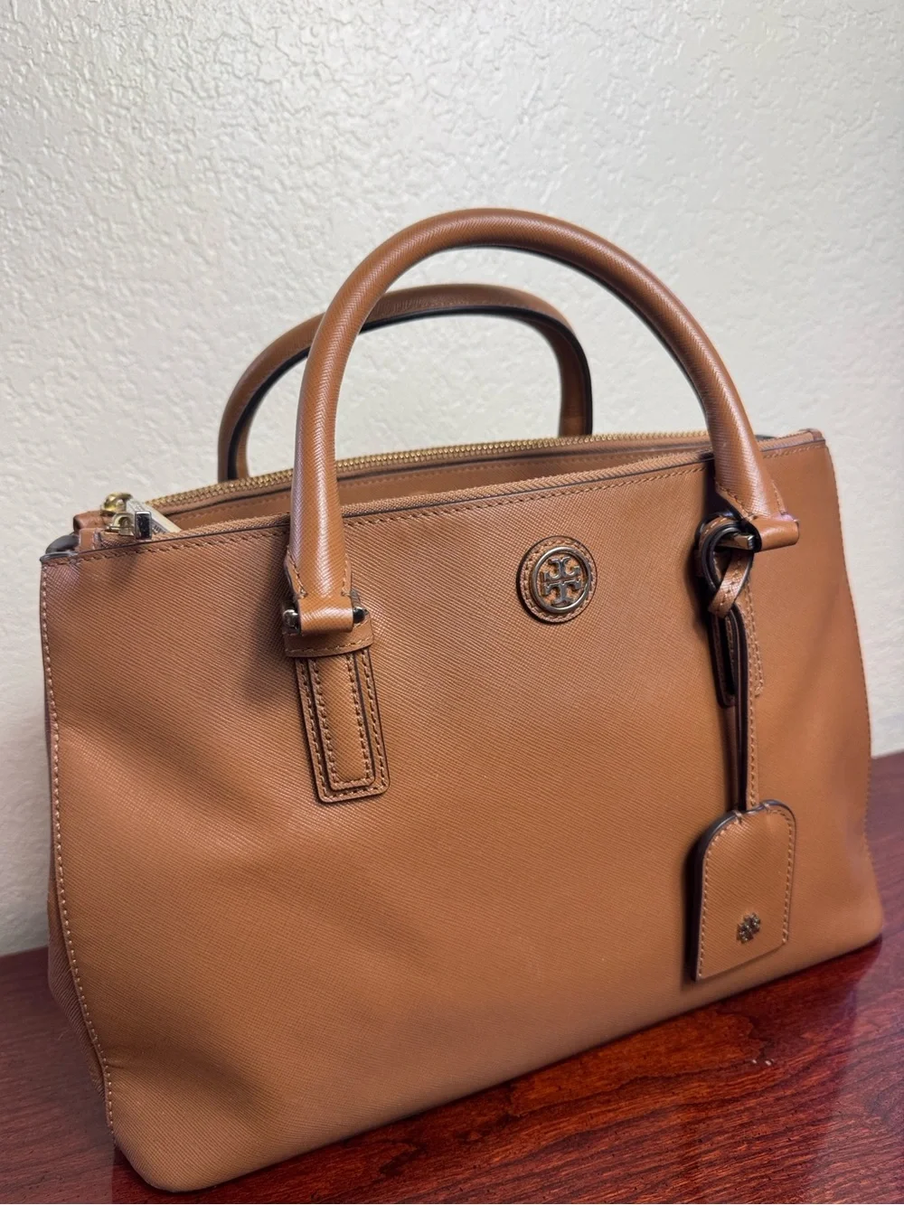 Tory Burch  Robinson Saffiano Leather Satchel with Top Handles